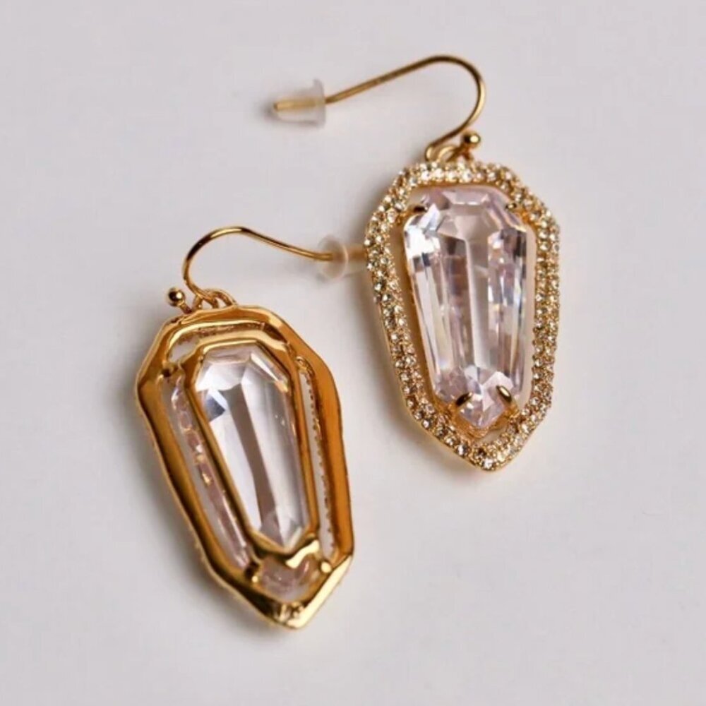 Alexis Bittar Miss Havisham Encrusted Shield Drop Earrings